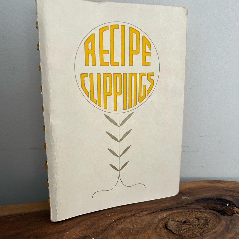 Vintage Recipe Clippings Book - Cream and Yellow untouched